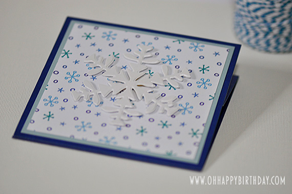 Snowflake Birthday Card Closed Flat